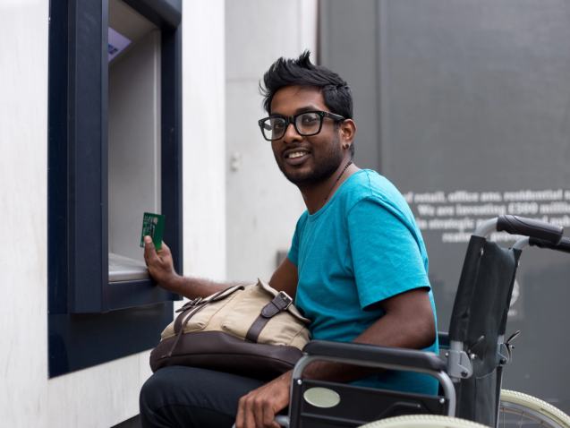 Disabled Man at ATM Regina ATM